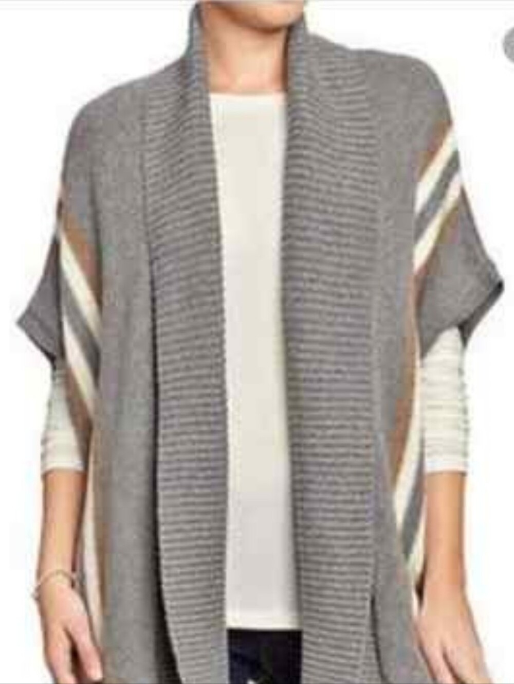 Old Navy Blanket Stripe Open Cardigan Western Cotton‎ Blend Boxy Oversized XS-S